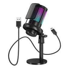 Microfone Mesa Usb Rgb Tomate Mt-1060R( 48khz-192khz) Cod: 5268