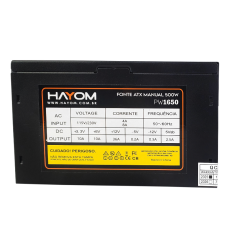 Fonte Atx Real 500wr Hayom Pw1650 C/ Cabo Cod: 5296