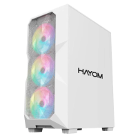 Gabinete Gamer Branco Hayom Gb1730 C/ 3 Cooler Rgb S/ Fonte Cod: 4408