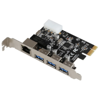 Placa Rede Pci-e Dex Dp-45 ( 1 Rj45 Glan + 3 Usb 3.0 ) - Cod: 4643
