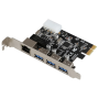 Placa Rede Pci-e Dex Dp-45 ( 1 Rj45 Glan + 3 Usb 3.0 ) - Cod: 4643