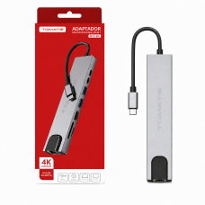 Hub Usb-c/ 8x1 Tomate Mtv-619 ( Glan / Hdmi / Usb3.0 / Sd/micro Sd)-Cod: 5571