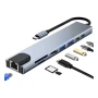 Hub Usb-c/ 8x1 Tomate Mtv-619 ( Glan / Hdmi / Usb3.0 / Sd/micro Sd)-Cod: 5571 Hub Usb-c/ 8x1 Tomate Mtv-619 ( Glan / Hdmi / Usb3.0 / Sd/micro Sd)-Cod: 5571