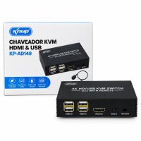Chaveador Kvm Hdmi 2x1 Knup Kp-ad149 S/ Cabos - Cod: 4366