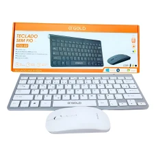 Teclado Mini + Mouse S/ Fio a Gold Tcd-03 Branco Cod: 5387