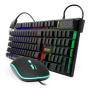 Teclado + Mouse Gamer Led Rgb Exbom Bk-g550 Preto Cod: 3012