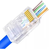 Conector Rj45 Cat6 Vazado C/ 100 ( P/ Cabo de Rede ) Cod: 5311