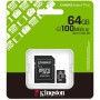 Micro Sd 64gb Kingston 100mb/s Canvas Select Plus C10 U1 V10 A1  Cod: 5834