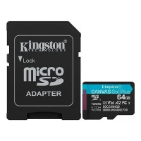 Micro Sd 64gb Kingston Canvas Go Plus C10 U3 V30 A2 200mb/s Cod: 5473